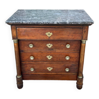 Small empire style chest of drawers in mahogany from the 19th century