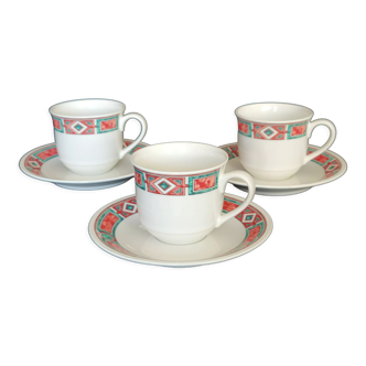 3 tasses à café et 3 soucoupes Villeroy & et Boch Rialto