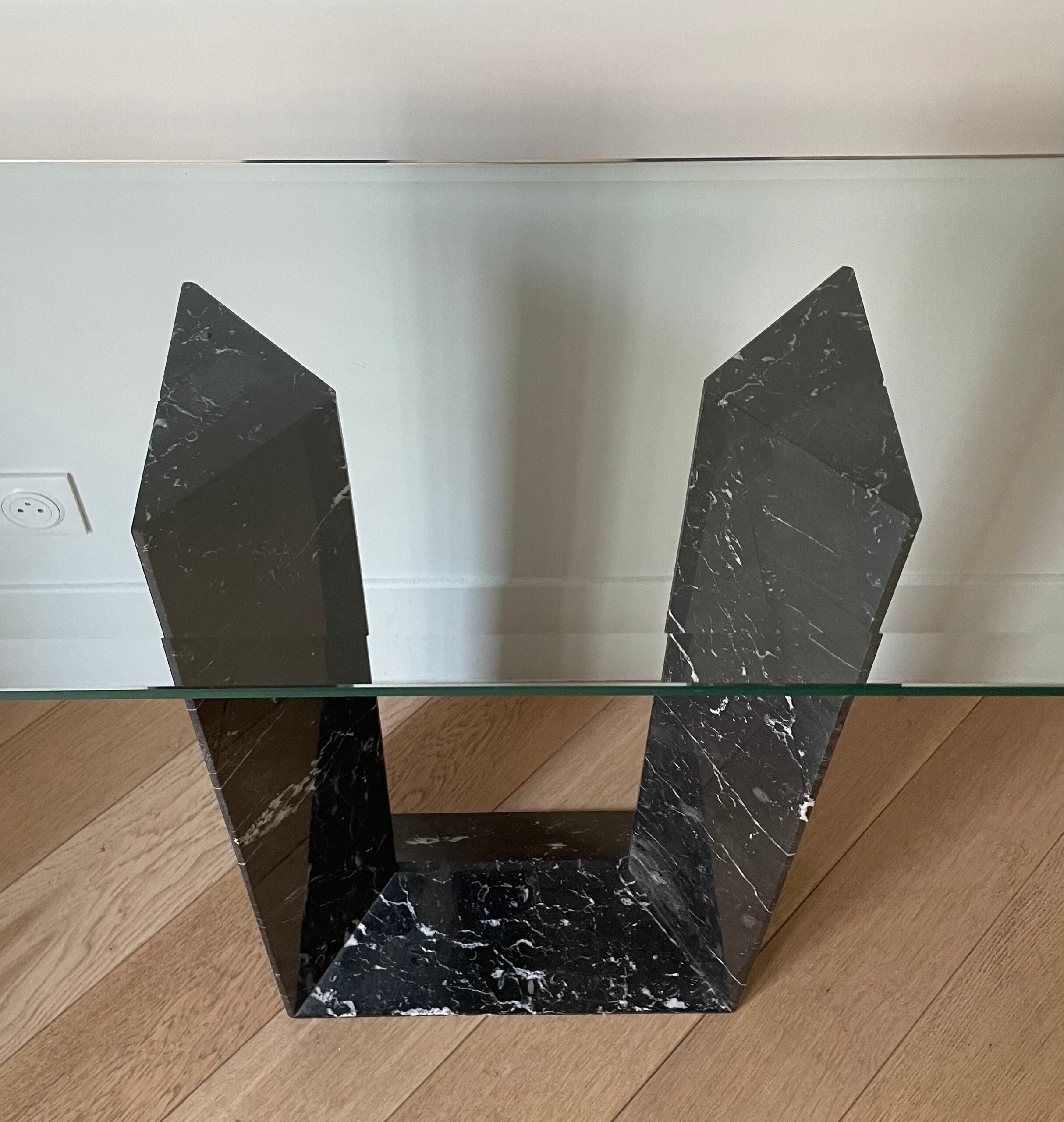 Console vintage en marbre noir de Cattelan Italia