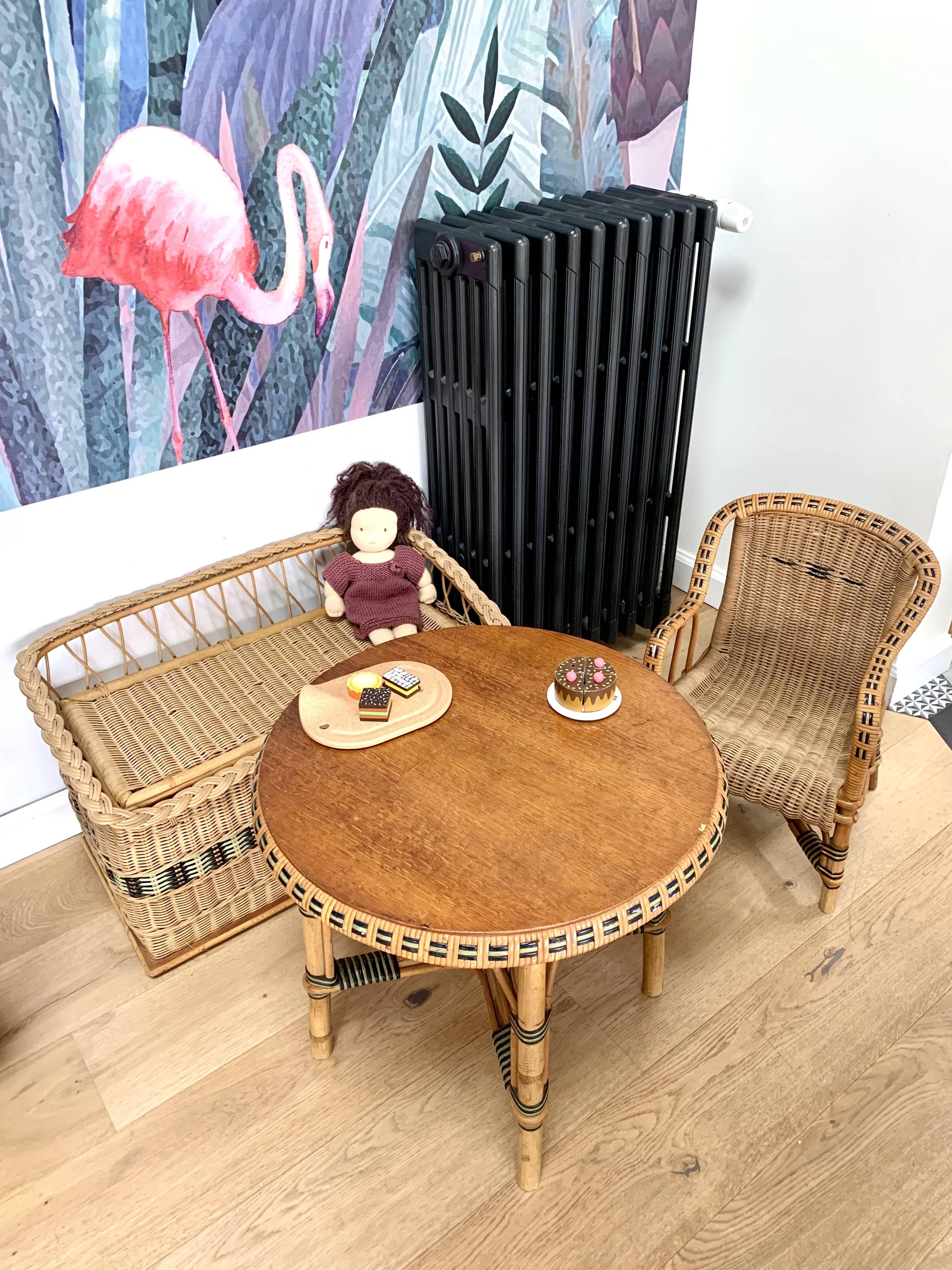 Vintage wicker children's living room