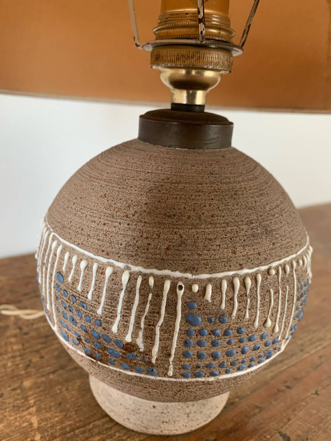 Art Deco glazed ceramic ball lamp, circa 1940