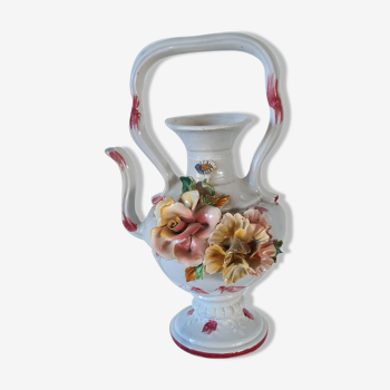 Decorative capodimonte ceramic jug