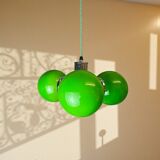 Space Age green glass hanging light