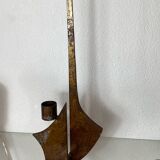 Large brutalist wrought iron chandelier, 1970s