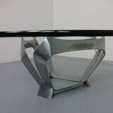 Glass coffee table by Knut Hesterberg for Ronald Schmitt, 1960s.