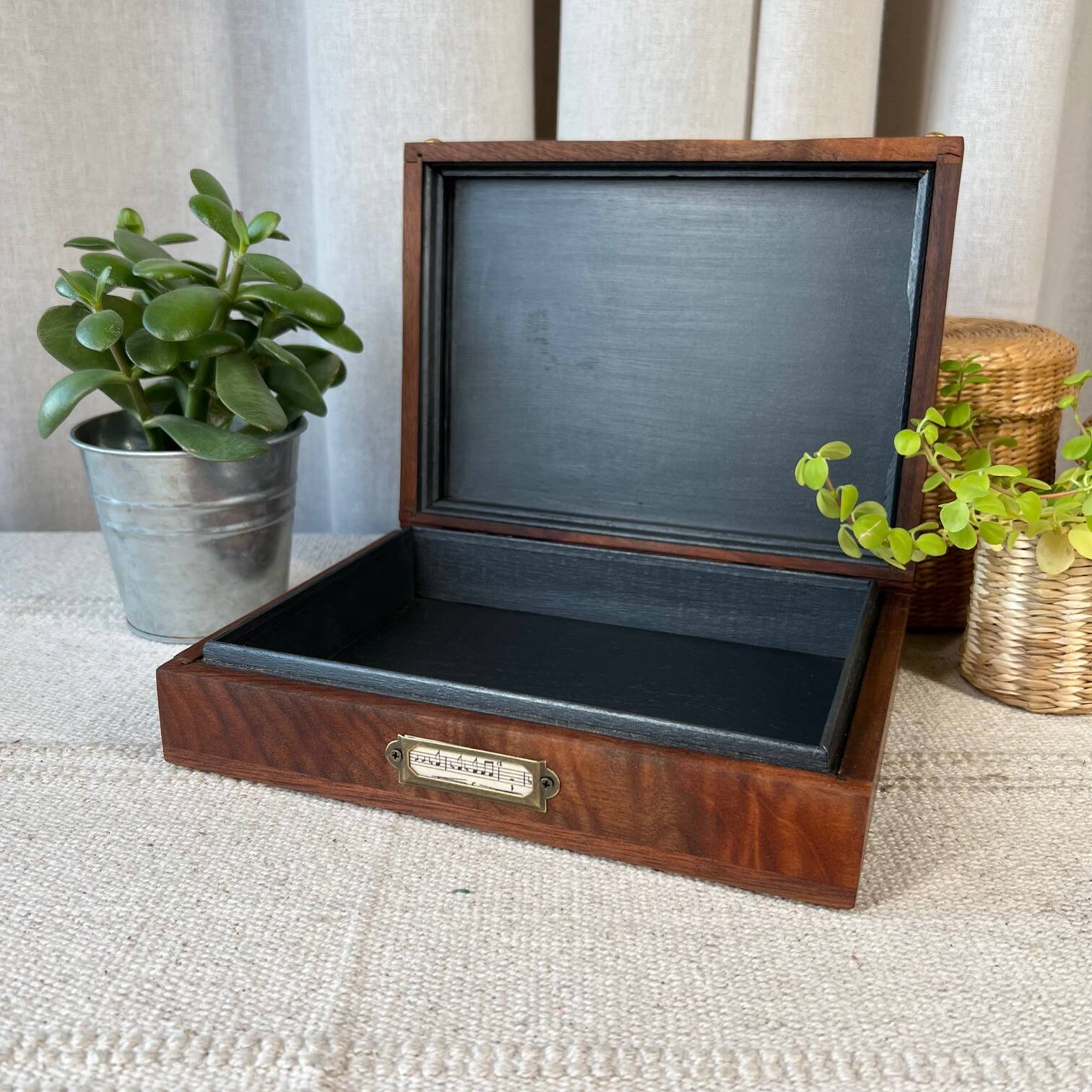 Wooden and brass box