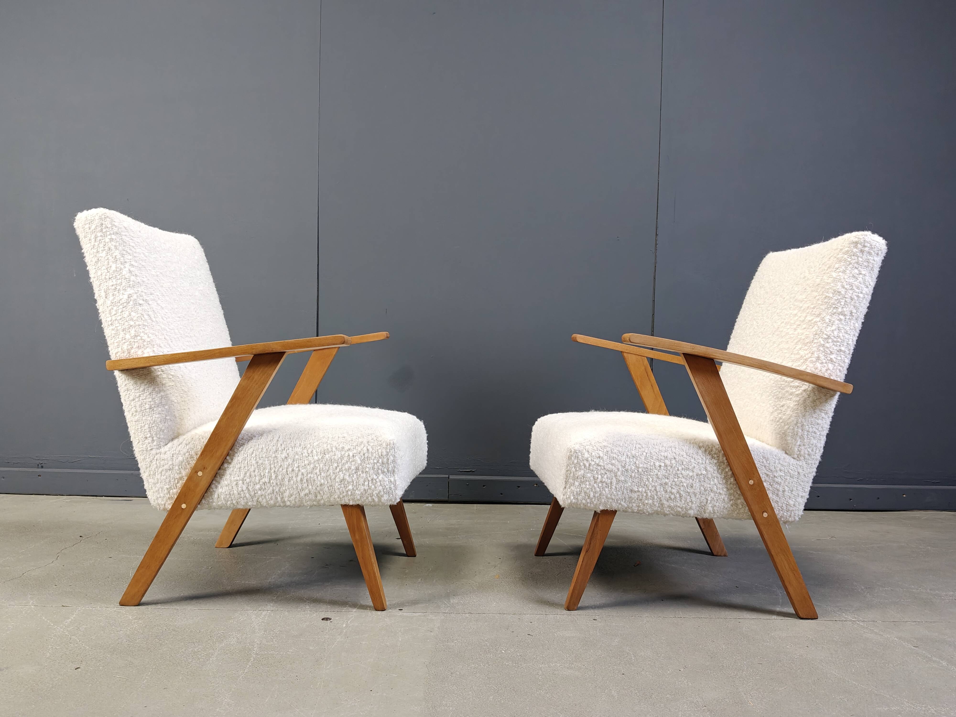 Pair of mid century dutch armchairs, 1960s