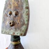 Strange and rare African Massai art sculpture in Kenya in solid wood and brass