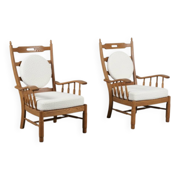 Paire de fauteuils dans le goût de Guillerme et Chambron 1950