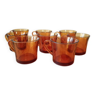 Tasses à café ambrées lot de 10