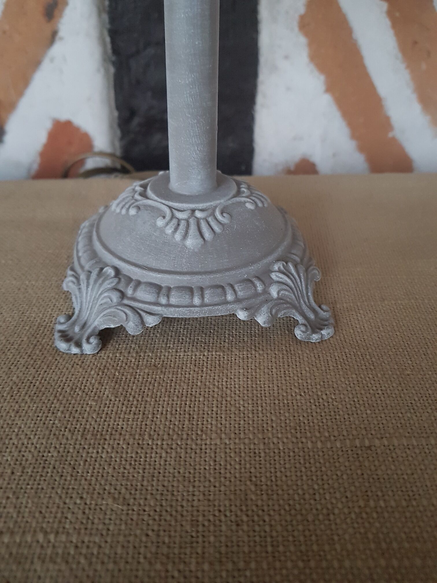 patinated foot bedside lamp
