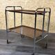 1960s 1970s Serving Cart Dinette Side Table Space Age Design Chrome Brown