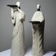 Pair of candlesticks "Akwe Priestesses" contemporary African Holländer style