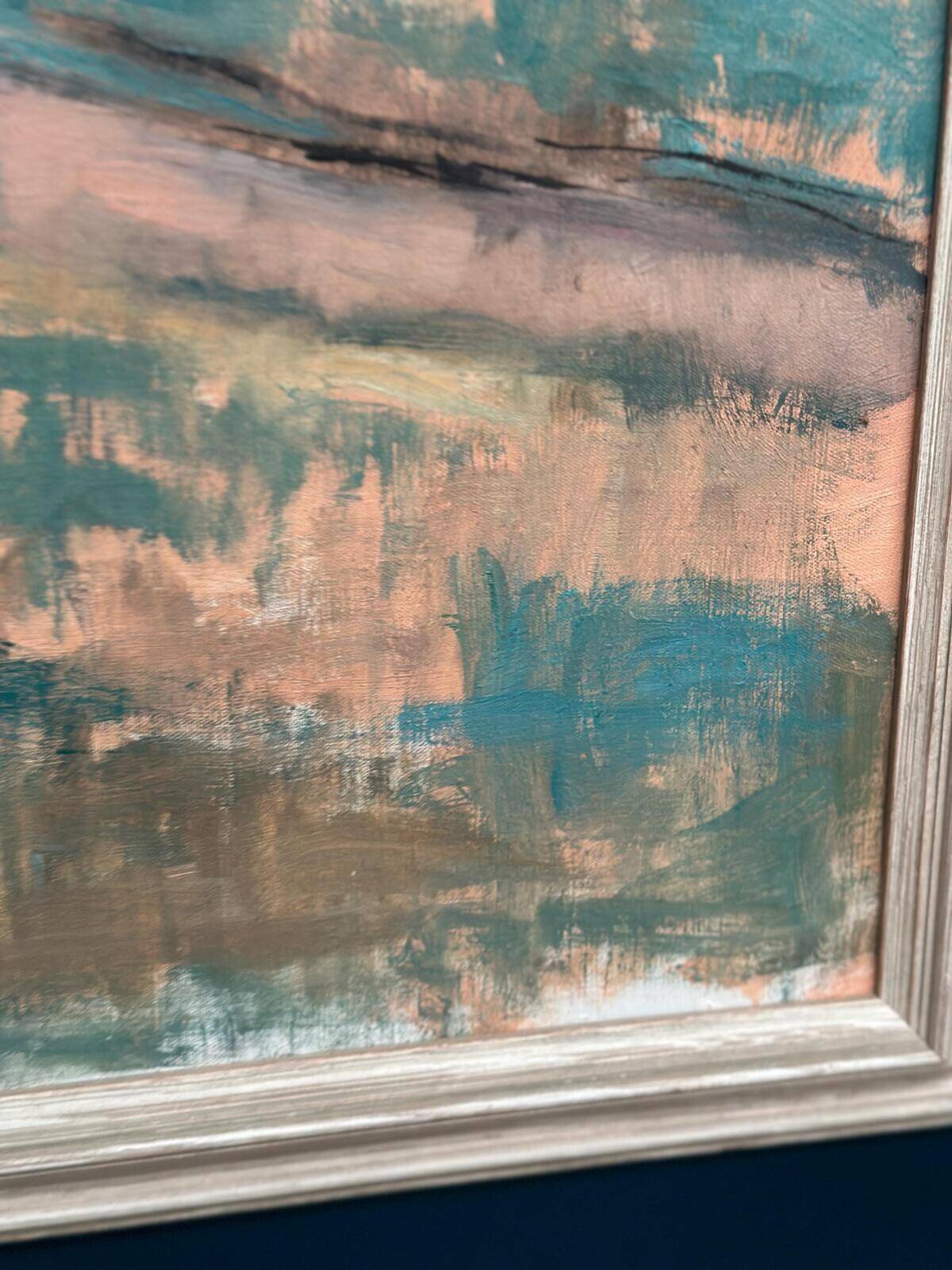 Huile sur toile suédoise du milieu du siècle – « Arbres » par Ingeborg Strangell – Vintage et encadrée