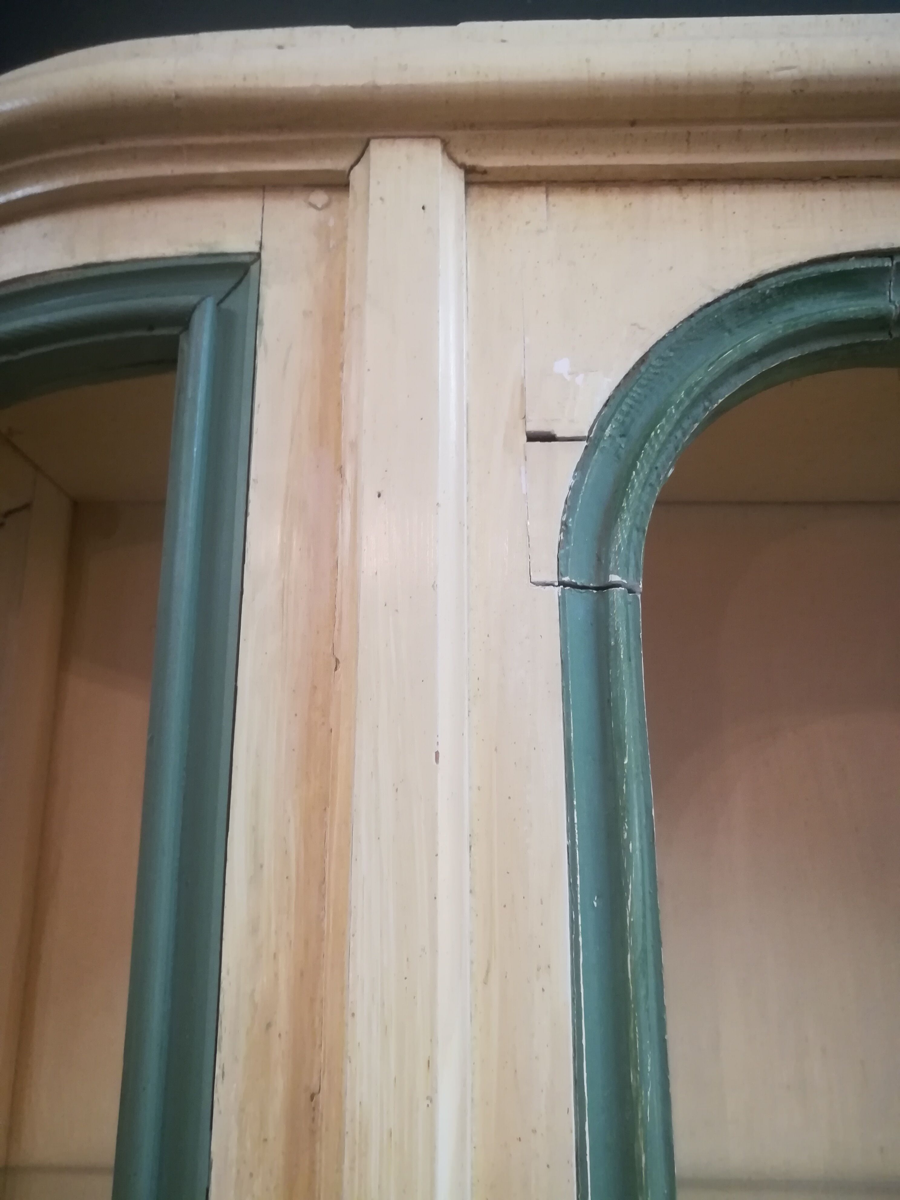 Library curved late nineteenth patina