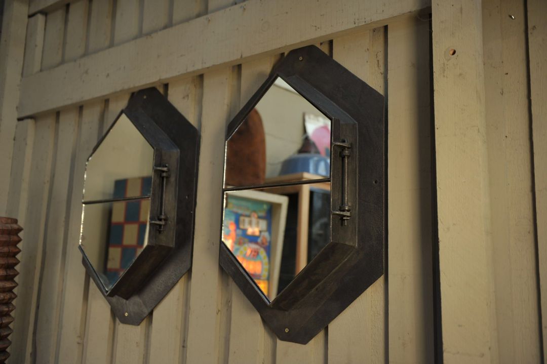 Miroirs fenêtre industriel en métal 1930 49x78cm