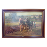 Painting in reproduction of a large-format ploughman