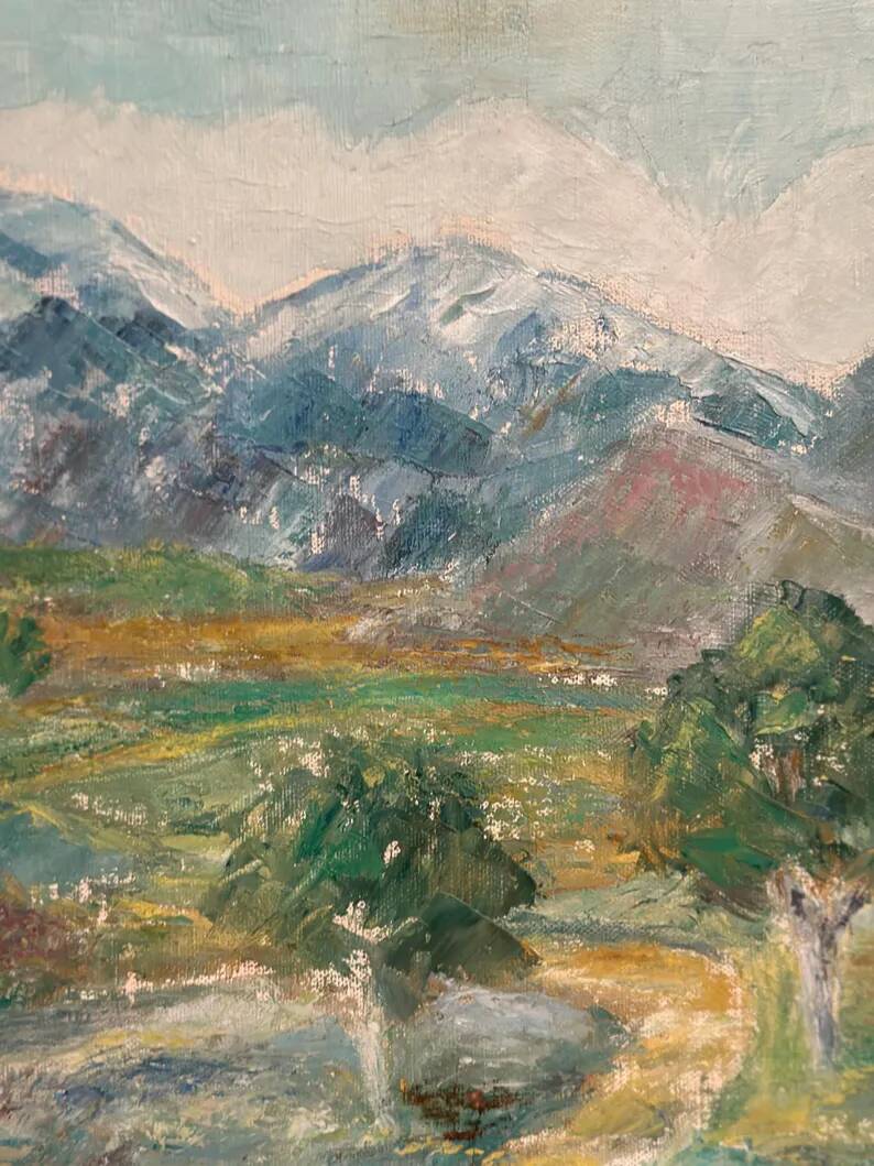 Original Swedish Oil on Canvas – "Landscape" by S. Högfeldt – Signed – Vintage and Framed – 48 × 36 cm (18.9" × 14.2")