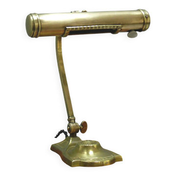 Lampe de piano Art Déco en laiton avec douille à interrupteur rotatif