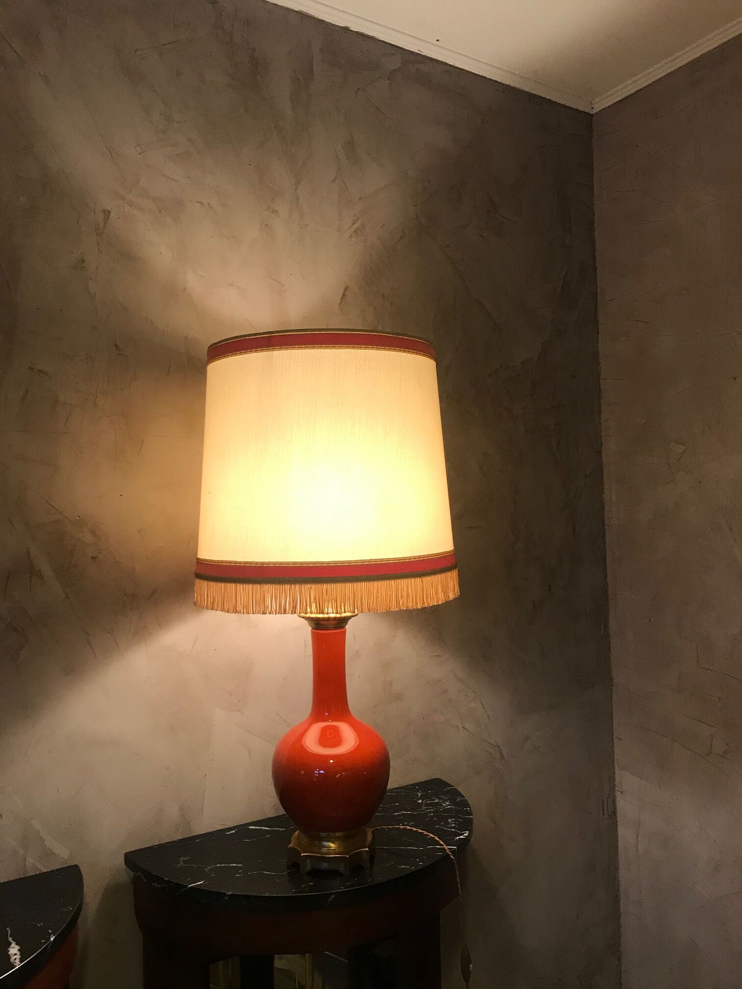 Orange opaline lamp 1920