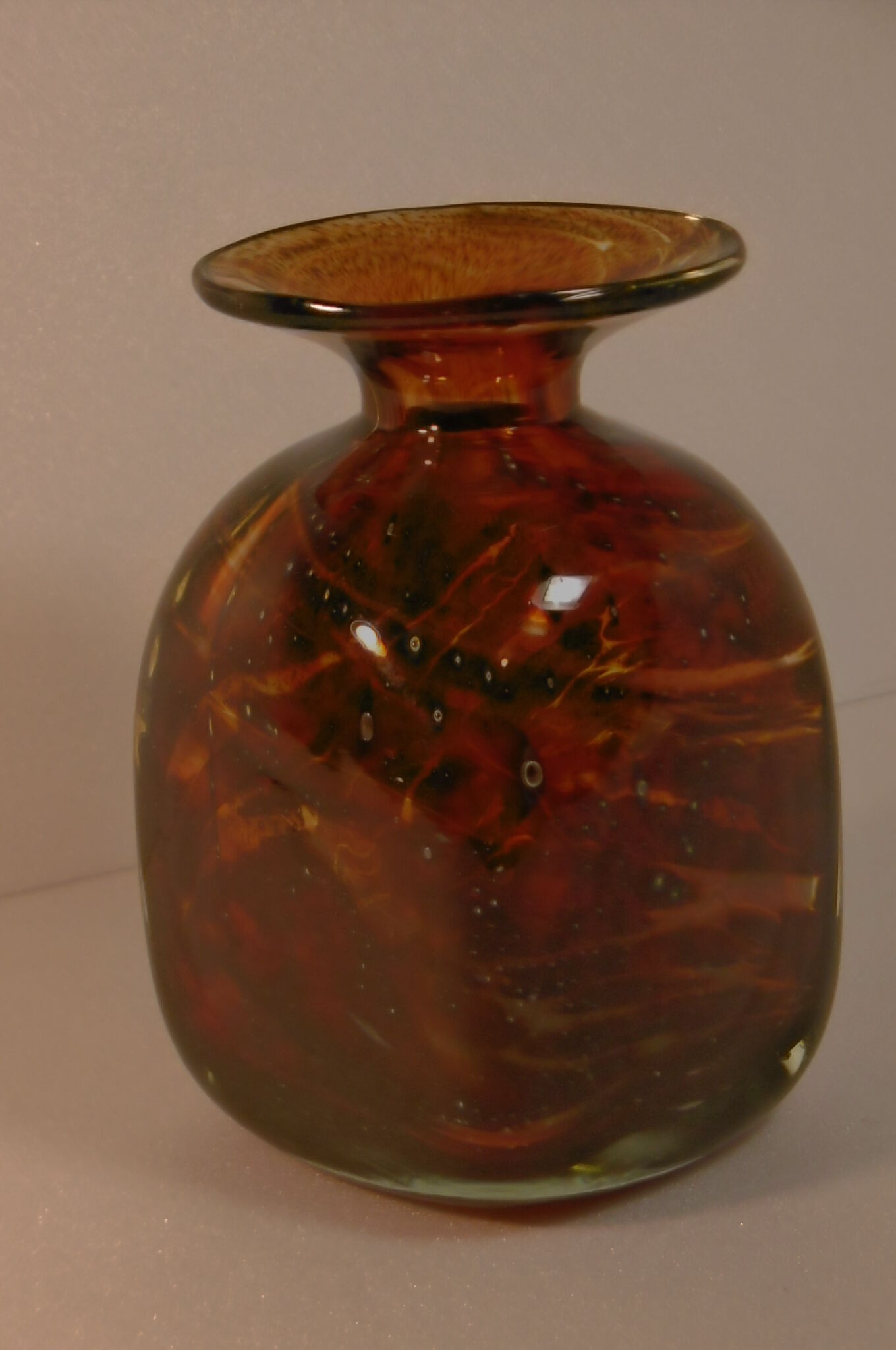 Amber-colored vase by Mdina
