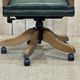 English chesterfield office armchair in green leather from the 1980s