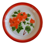 Vintage sheet metal enamelled floral tray