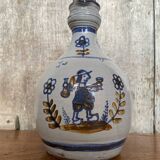 Ancienne bouteille grès gris décor bretagne + bouchon liège vintage
