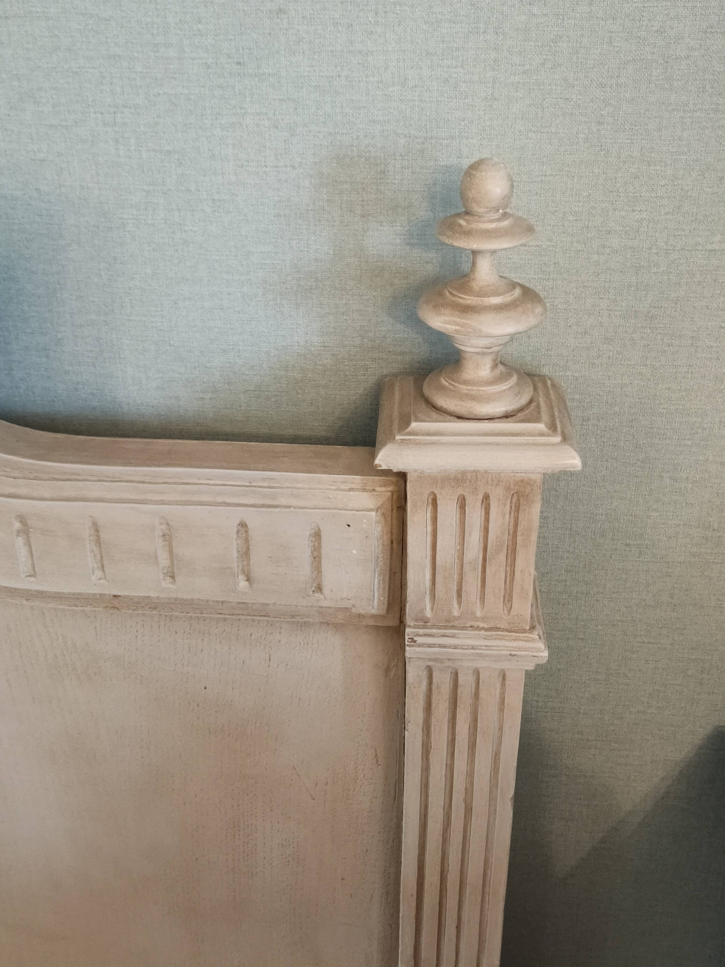 Antique painted wooden headboard