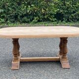 Renovated oval farmhouse or monstera coffee table in raw solid wood