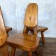 Brutalist pine chair 1970 Seltz style Regain Chapo Perriand vintage design
