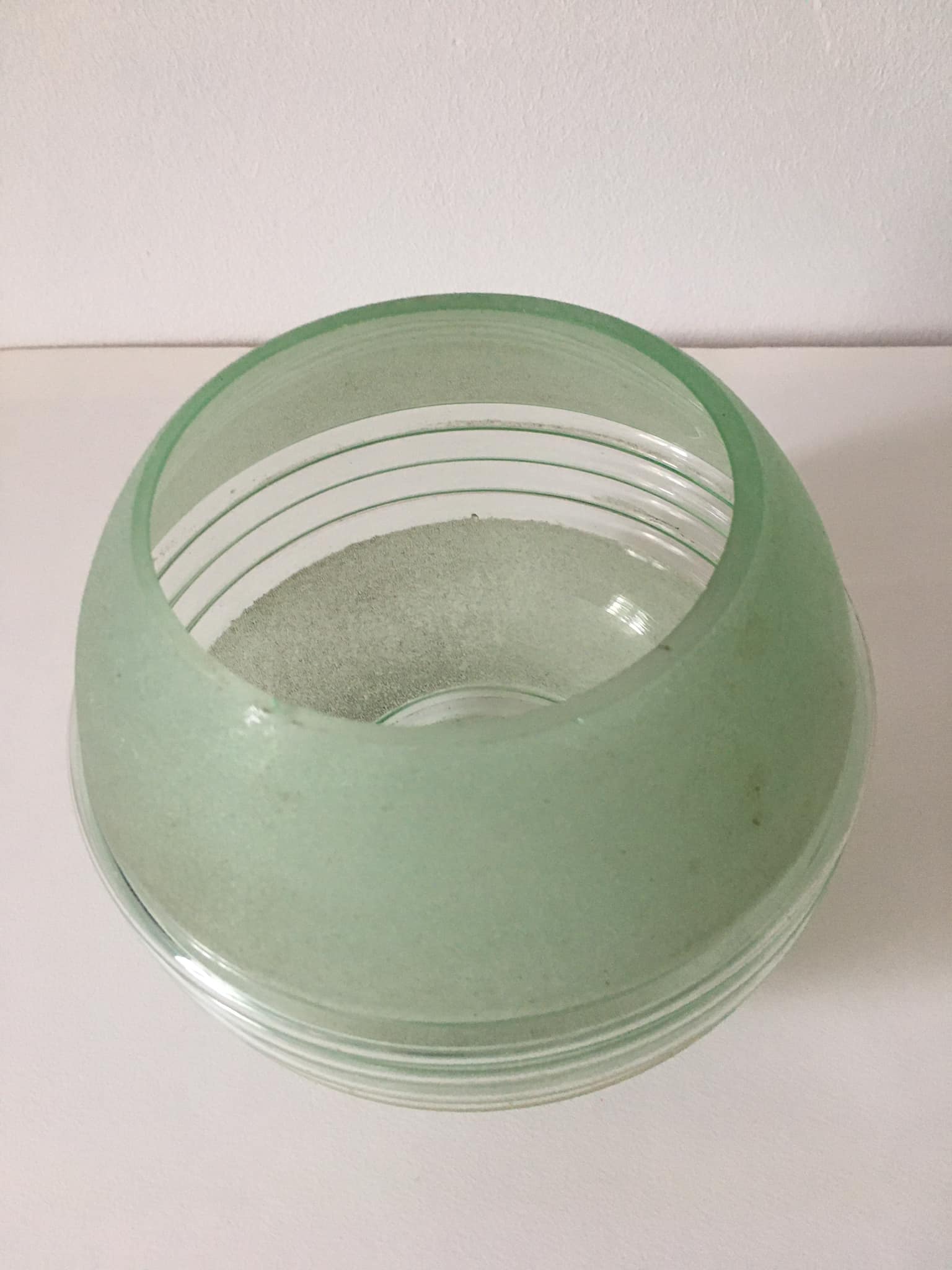 Art-Deco green granite glass globe