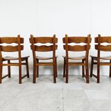Vintage brutalist dining chairs, set of 4 - 1960s