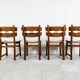 Vintage brutalist dining chairs, set of 4 - 1960s