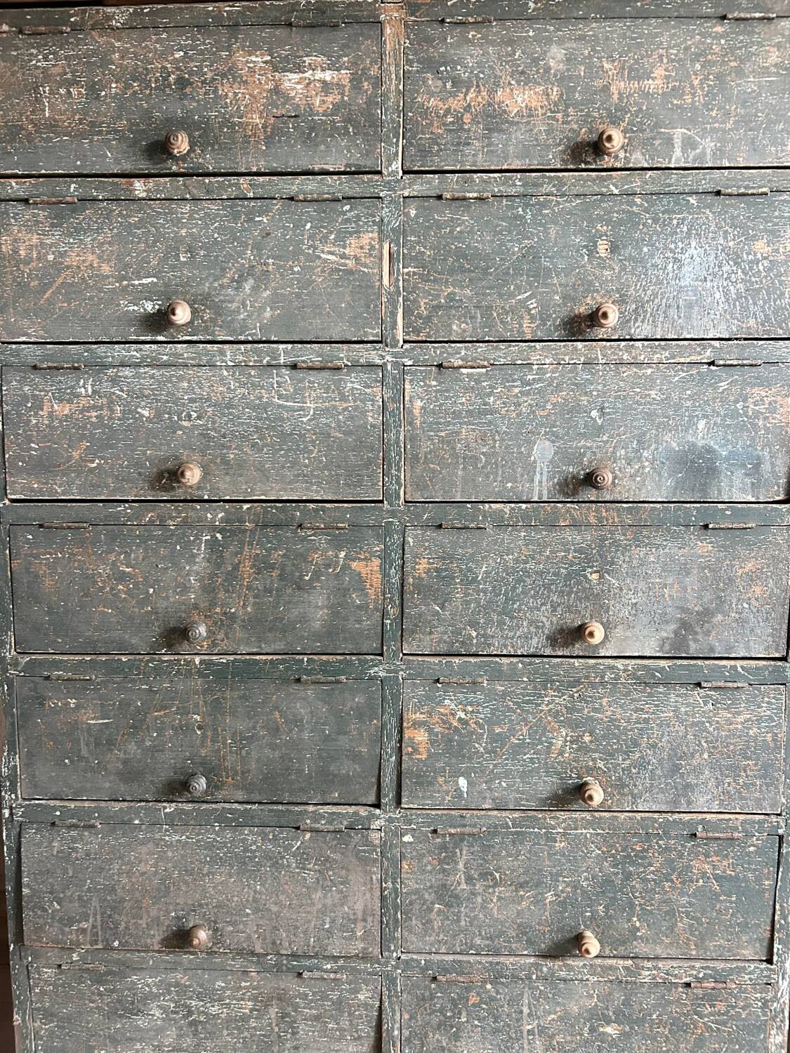 Old patinated flap cabinet