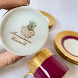 Set of 6 cups and cups manufacture royale limoge gold inlay