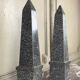 Pair of grey granite obelisks, circa 1980