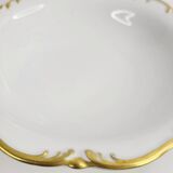 Antique shallow dish in gilded porcelain, Tirschenreuth, Bavaria, late 19th century.