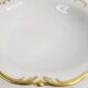 Antique shallow dish in gilded porcelain, Tirschenreuth, Bavaria, late 19th century.