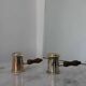 Antique brass salt and pepper shakers, Italy