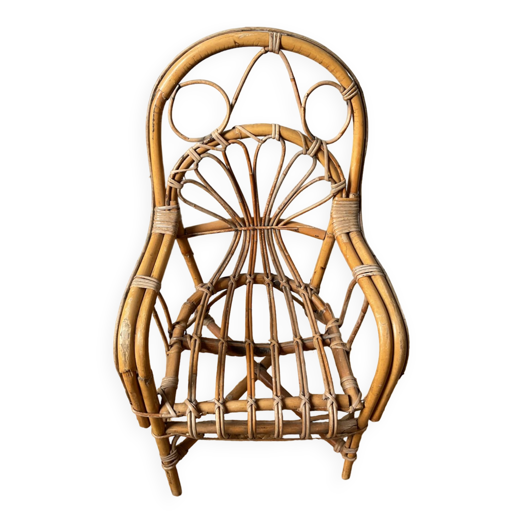Fauteuil Enfant Vintage En Rotin Ou Osier - Déco Loft - Occasion