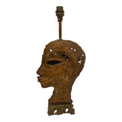 Pied de lampe vintage, création d’artiste années 70