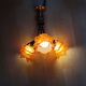 chandelier in Rococo style made of gilded bronze with 3 branches and tulips