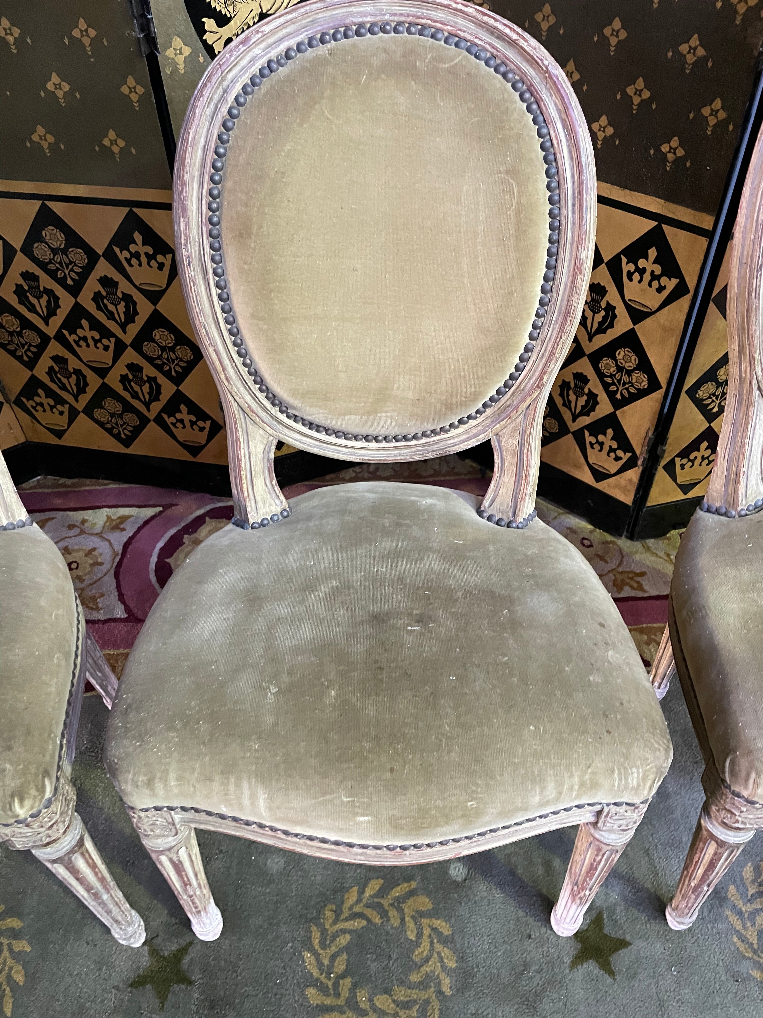 4 chaises médaillons louis xvi 19eme