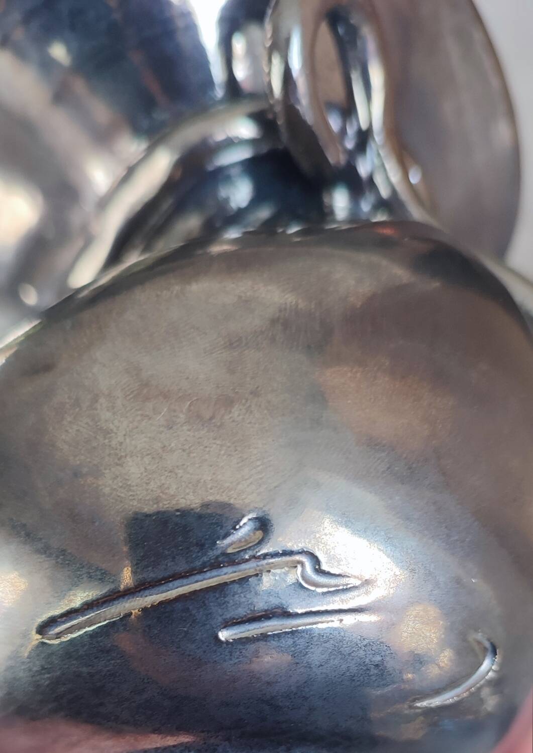 Iridescent ceramic vase from the 1960s, signed