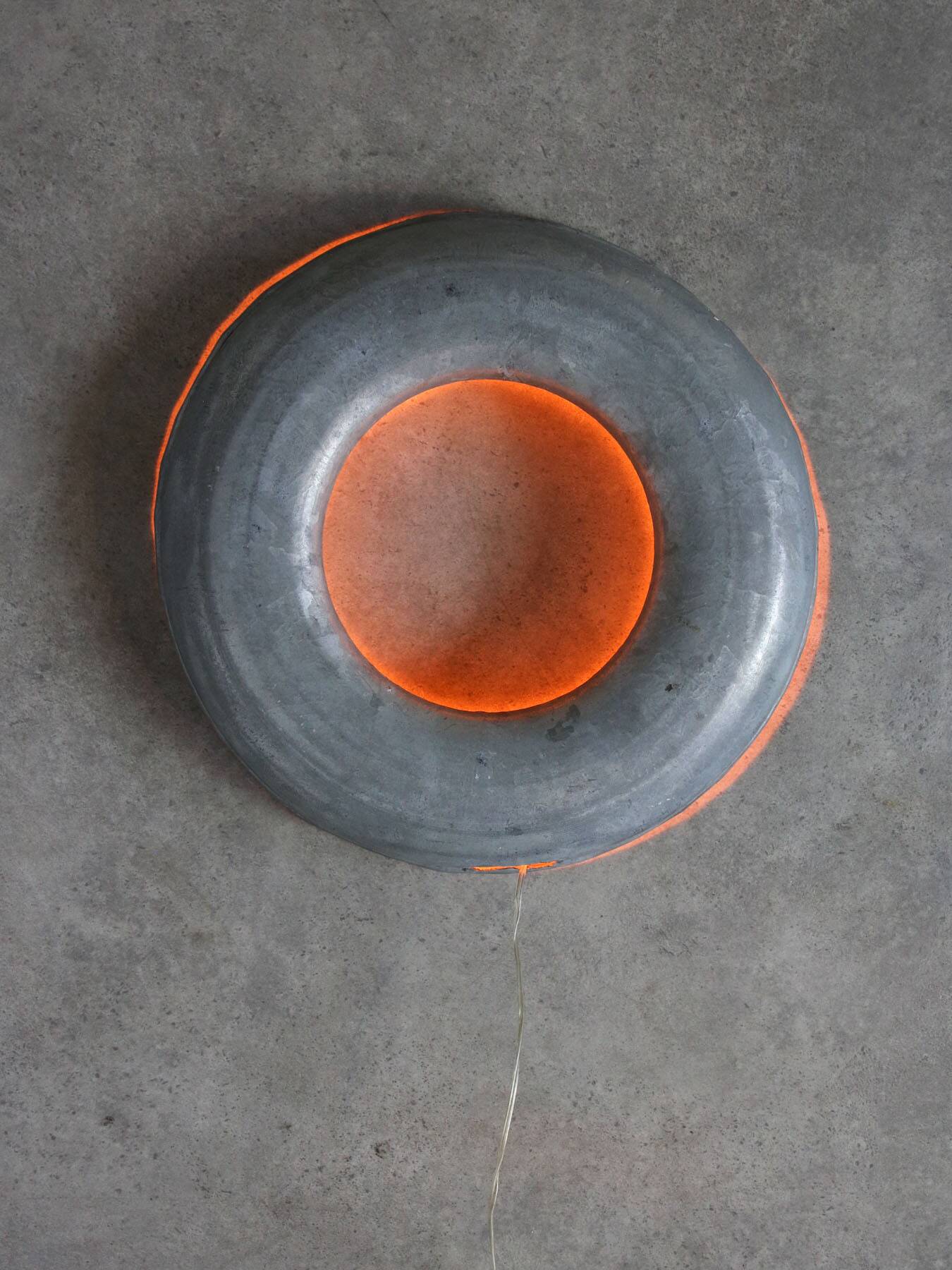 Vintage Italian Metal Donought Wall Lamp