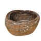 A substantial hand-hewn wooden bowl carved from a single burl section