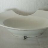 Plat a barbe barbier en faience blanche bordeaux veillard 19 eme