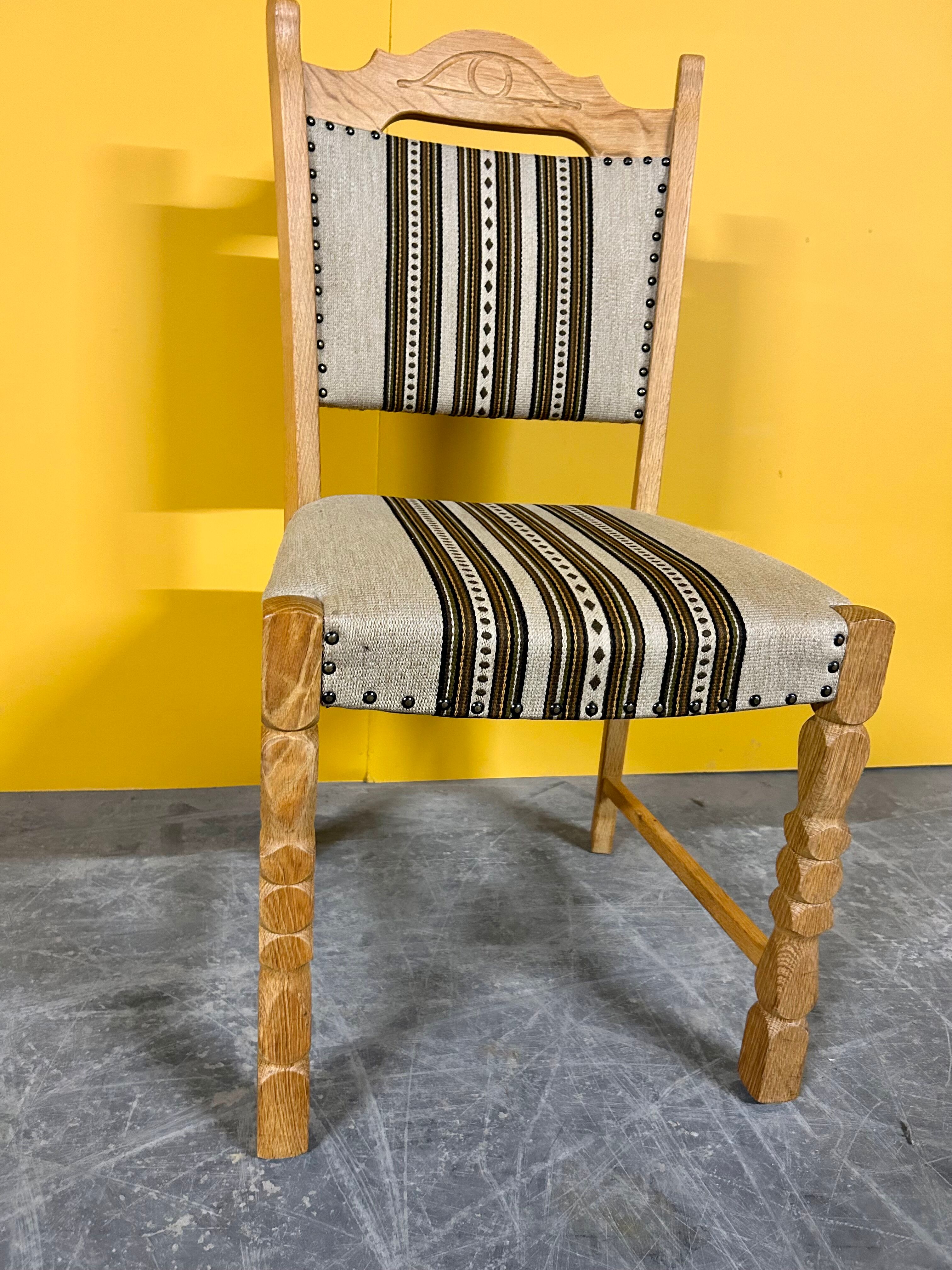 Danish vintage set of 6 oakwood dining chairs