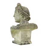 Beautiful Weathered Apollo Bust Garden Statue Cast Stone 65cm